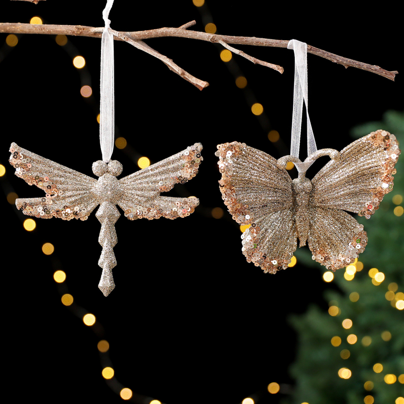 Ακρυλικά διακοσμητικά για χριστουγεννιάτικο δέντρο με μενταγιόν-χιονονιφάδα – κορεατικό στυλ, εκλεπτυσμένο, ελαφρύ πολυτελές