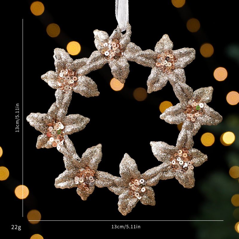 Ακρυλικά διακοσμητικά για χριστουγεννιάτικο δέντρο με μενταγιόν-χιονονιφάδα – κορεατικό στυλ, εκλεπτυσμένο, ελαφρύ πολυτελές