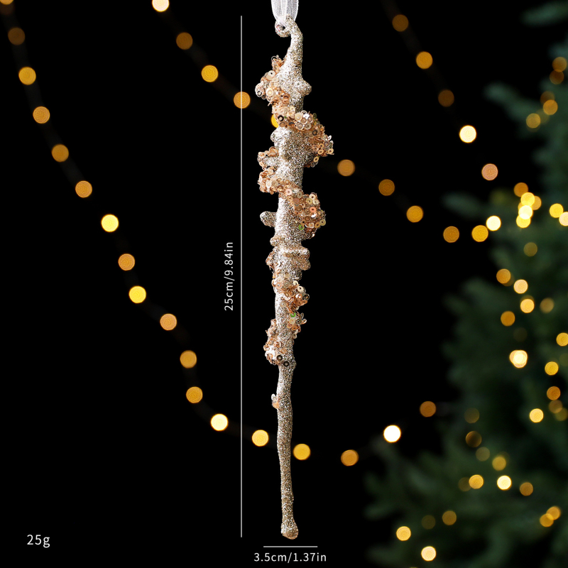 Ακρυλικά διακοσμητικά για χριστουγεννιάτικο δέντρο με μενταγιόν-χιονονιφάδα – κορεατικό στυλ, εκλεπτυσμένο, ελαφρύ πολυτελές