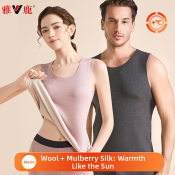 Meeste villane termilise vesti sametvoodriga, kahekihiline, paks materjal, ümmargune kaelus, pullover-stiil