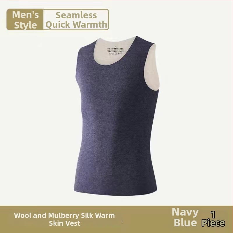 Meeste villane termilise vesti sametvoodriga, kahekihiline, paks materjal, ümmargune kaelus, pullover-stiil