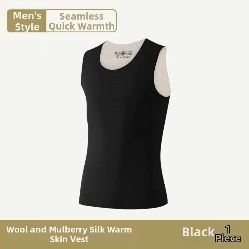 Meeste villane termilise vesti sametvoodriga, kahekihiline, paks materjal, ümmargune kaelus, pullover-stiil