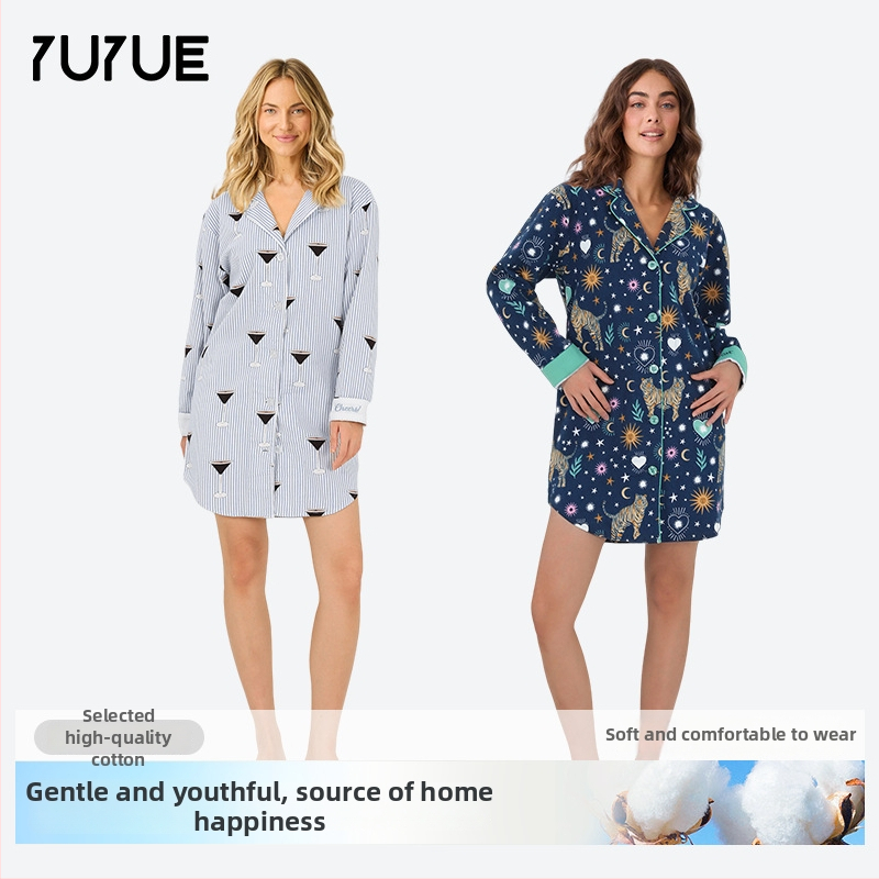 Medvilninis pūkuotas pižamų komplektas su apykakle tipo lapelis, ilgos rankovės, 181–200 g/m2, patogus namų drabužiai moterims, tinkamas žiemai, pavasariui, rudeniui