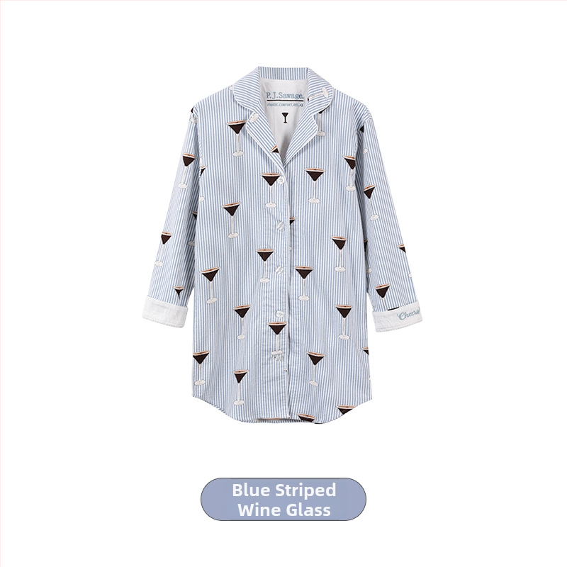 Medvilninis pūkuotas pižamų komplektas su apykakle tipo lapelis, ilgos rankovės, 181–200 g/m2, patogus namų drabužiai moterims, tinkamas žiemai, pavasariui, rudeniui