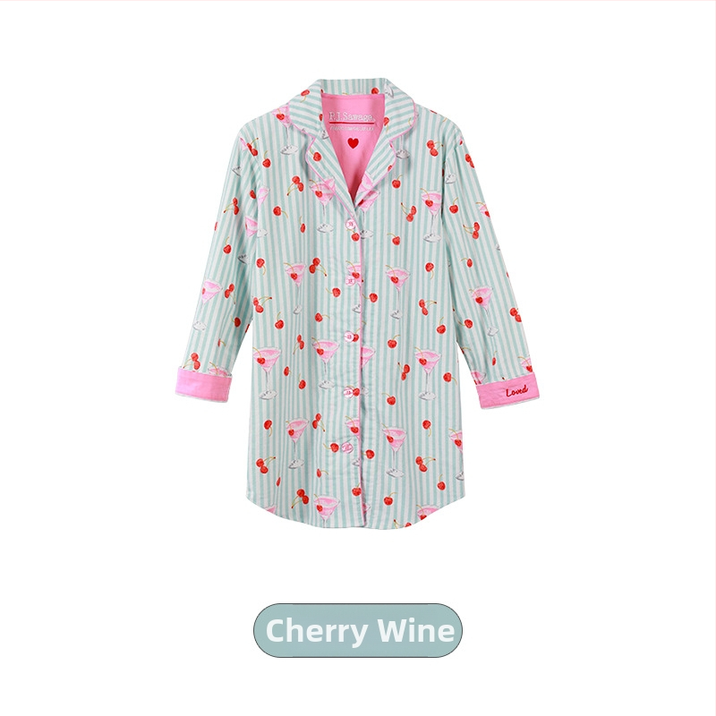 Medvilninis pūkuotas pižamų komplektas su apykakle tipo lapelis, ilgos rankovės, 181–200 g/m2, patogus namų drabužiai moterims, tinkamas žiemai, pavasariui, rudeniui