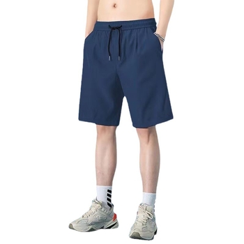 Vyriniai Ice Silk šortai, kvėpuojantis poliesterio audinys, aukštas juosmuo, laisvas kirpimas, vasara, kišenės