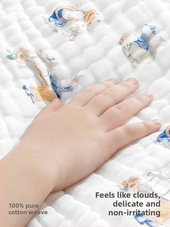 Belleptide medvilninis seilių rankšluostis kūdikiams, animaciniu raštu, tinkamas kūdikiams ir mažiems vaikams 0–3 metai