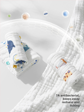 Belleptide medvilninis seilių rankšluostis kūdikiams, animaciniu raštu, tinkamas kūdikiams ir mažiems vaikams 0–3 metai