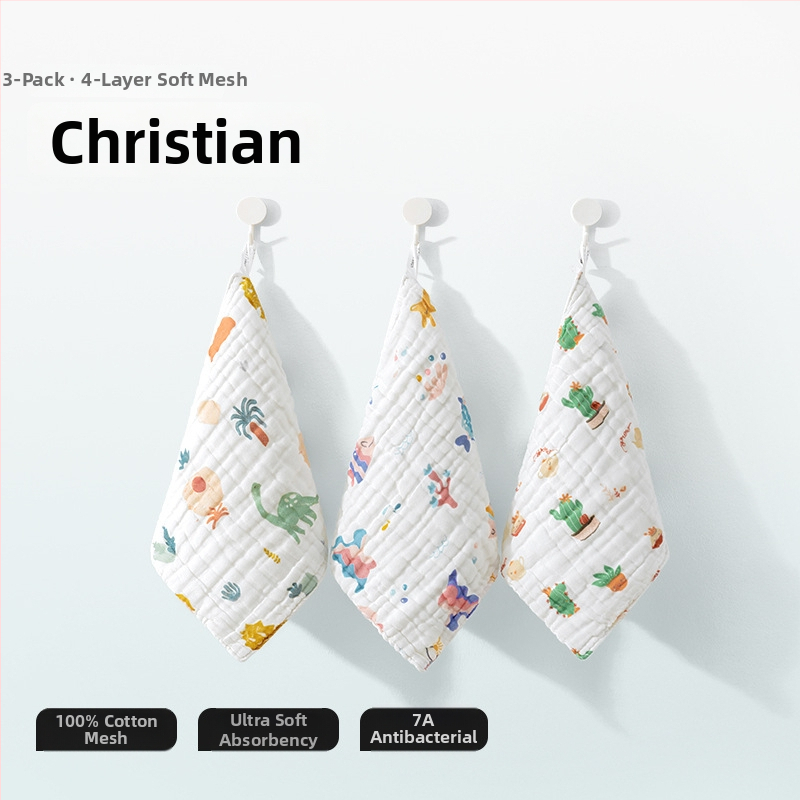 Belleptide medvilninis seilių rankšluostis kūdikiams, animaciniu raštu, tinkamas kūdikiams ir mažiems vaikams 0–3 metai