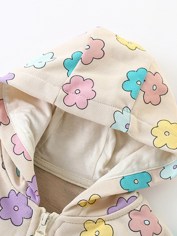 Malwee jachetă cu glugă pentru copii din bumbac, fermoar, mâneci lungi, îmbrăcăminte de toamnă pentru vârste între 3 și 8 ani, modele: monocrom / desene animate / floral