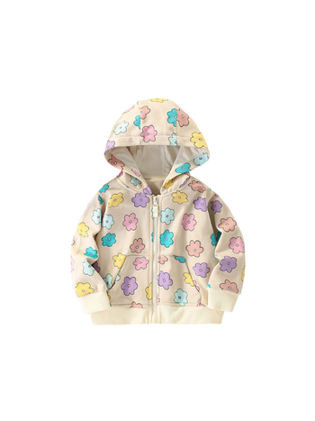 Malwee jachetă cu glugă pentru copii din bumbac, fermoar, mâneci lungi, îmbrăcăminte de toamnă pentru vârste între 3 și 8 ani, modele: monocrom / desene animate / floral