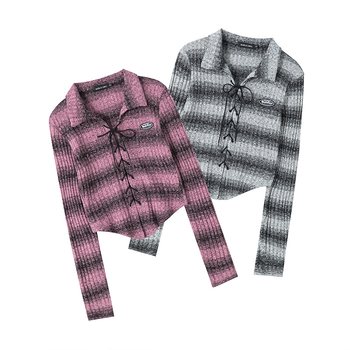 Csíkos ing, poliészter-elasztán keverék 96.7%/3.3%, hosszú ujjú, rövid hosszúság 40-50 cm, szűk szabás