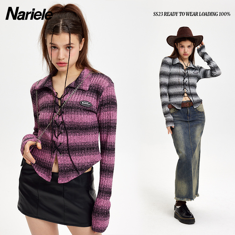 Csíkos ing, poliészter-elasztán keverék 96.7%/3.3%, hosszú ujjú, rövid hosszúság 40-50 cm, szűk szabás