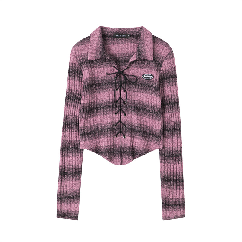 Csíkos ing, poliészter-elasztán keverék 96.7%/3.3%, hosszú ujjú, rövid hosszúság 40-50 cm, szűk szabás