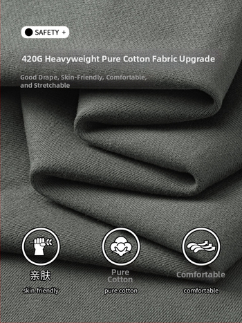 Kasdienės sportinės kelnės iš 100% medvilnės, 420 g, tiesus kirpimas su vidurine juosmeniu, dirželis ir raišteliai