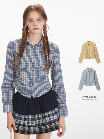 Košulja - prugasti/plaid uzorak - poliester-pamučna smjesa - uski kroj - dugi rukavi - ovratnik košulje