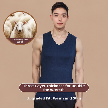 Meeste villane termovest, vooderdatud fliisiga, paks, kolmekihiline, ümmarguse kaelusega, pullover-stiilis