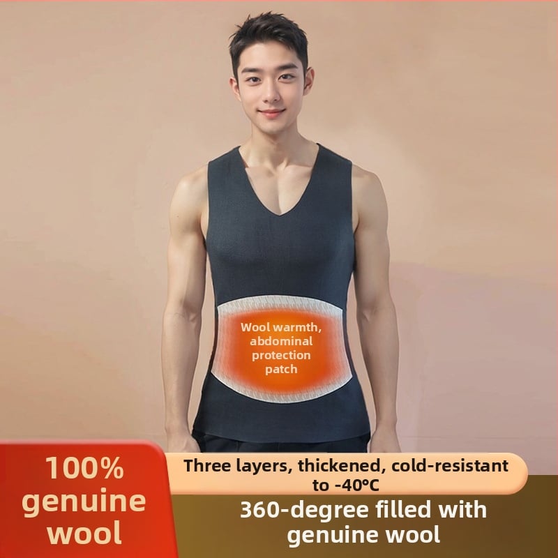 Meeste villane termovest, vooderdatud fliisiga, paks, kolmekihiline, ümmarguse kaelusega, pullover-stiilis