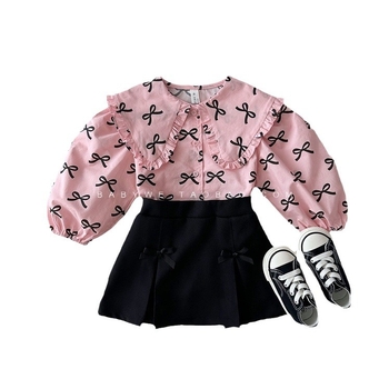 Vaikiškas sijonas - klostuotas, korėjietiško stiliaus, medvilnė, amžiaus grupė 1–3 metai