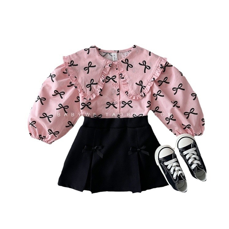 Vaikiškas sijonas - klostuotas, korėjietiško stiliaus, medvilnė, amžiaus grupė 1–3 metai