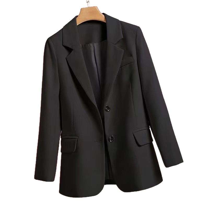 Ženski blejzer, poliester materijal, geometrijski uzorak, labavi kroj, V-izrez