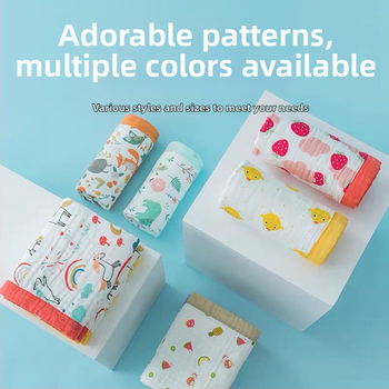 6 sluoksnių gaze kūdikių rankšluostis su spausdintu dizainu (40s siūlai, >500 g, Victoria Little Bee)