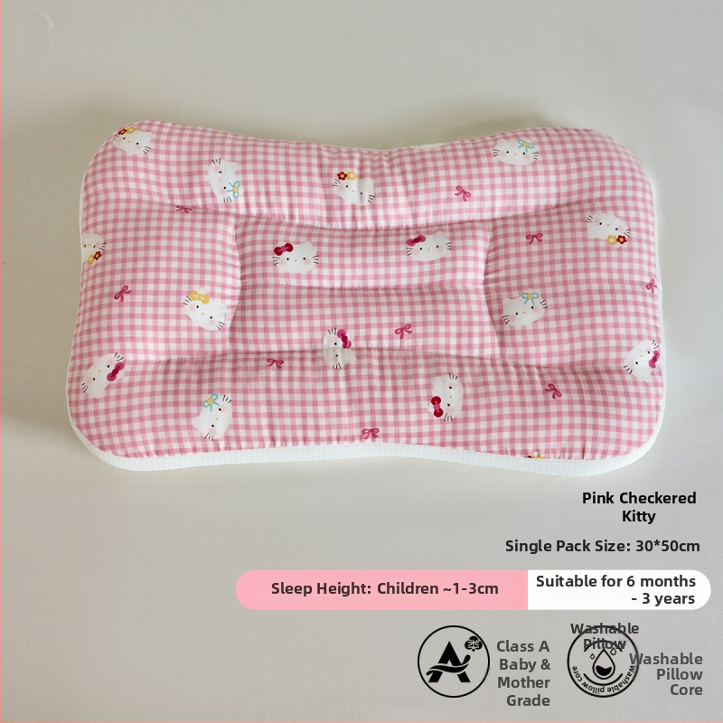 LIFE HOME Vaikų kaklo palaikymo miego pagalvė – aukštis 3–7 cm, poliesterio pluošto užpildas, svoris 0–0,5 kg