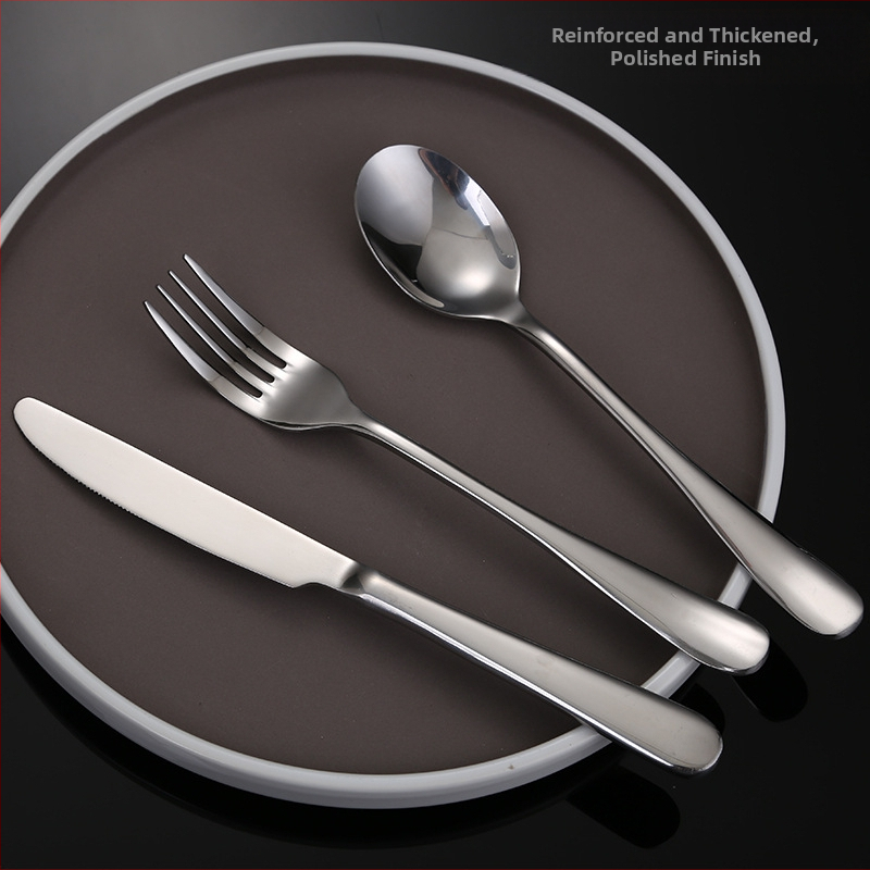 Nerūdijančio plieno peilių, šaukštų ir šakelių rinkinys – vienalytis dizainas, šiuolaikiškas ir paprastas stilius, specifikacijos 888