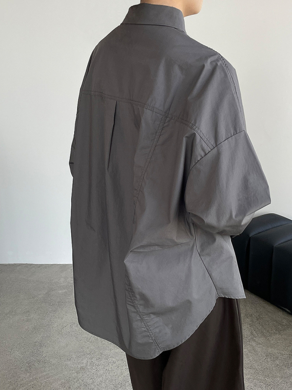 Ženska košulja s korejskim siluetom, mješavina pamuka i poliestera, dugi rukavi, širok kroj