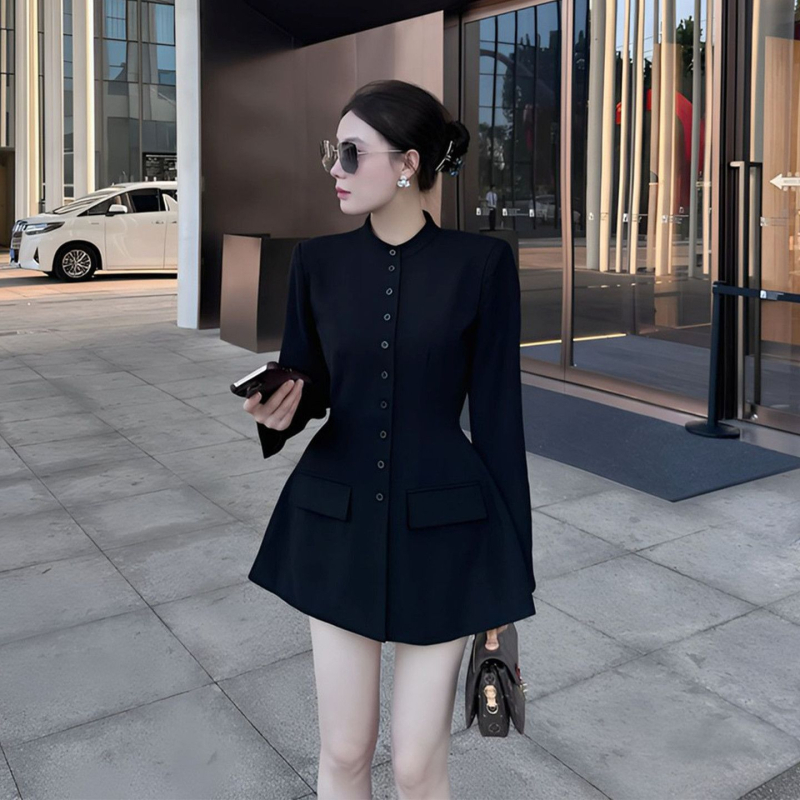 Naiste blazer polo kraeg, pikad varrukad, ühekordne kinnitusega, chenille kangas