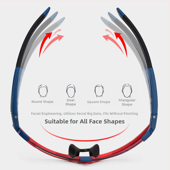 Dviračių akiniai - vėjo atsparūs, unisex, modelis 7300, suderinami su miopijos akiniais, PC danga