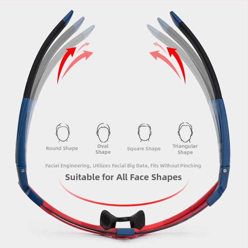 Dviračių akiniai - vėjo atsparūs, unisex, modelis 7300, suderinami su miopijos akiniais, PC danga