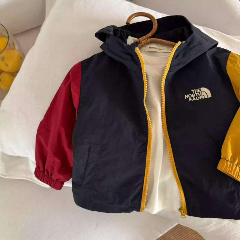 Jachetă pentru copii din bumbac (Unisex, Toamnă, Guler rever, Mâneci lungi, Vârsta 3–8 ani)