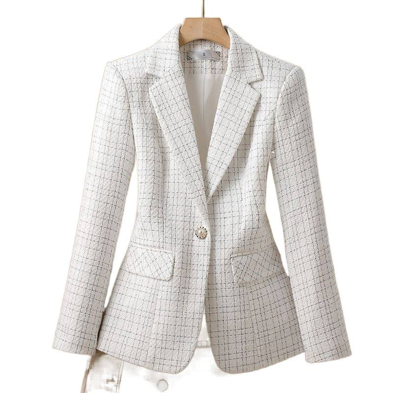 Naiste Chanel stiilis bleiser, polo krae, üks nupuga lukustamine, Chenille kangas, peamise kanga koostis 90–95%, Spring 2025