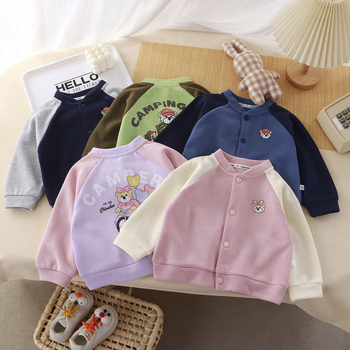 Jachetă pentru copii de baseball cu imprimeu desen animat, stil coreean, toamnă, mâneci lungi