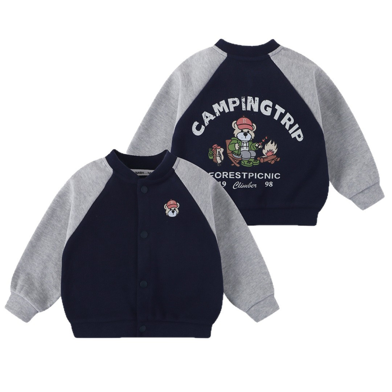 Jachetă pentru copii de baseball cu imprimeu desen animat, stil coreean, toamnă, mâneci lungi