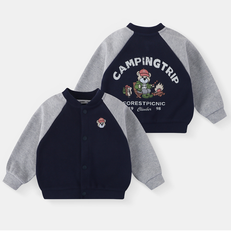 Jachetă pentru copii de baseball cu imprimeu desen animat, stil coreean, toamnă, mâneci lungi