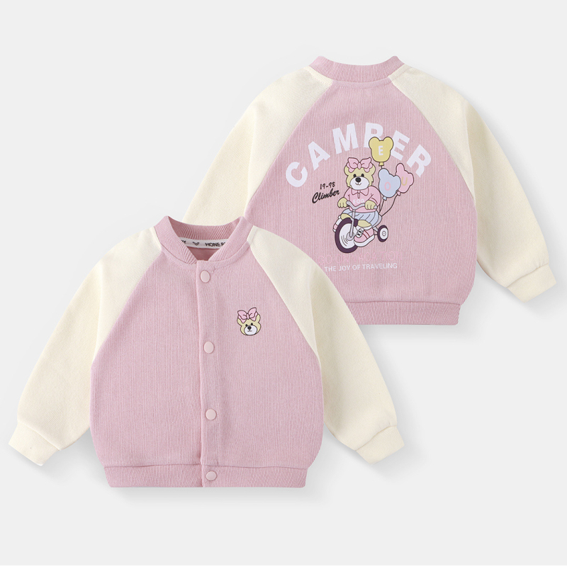 Jachetă pentru copii de baseball cu imprimeu desen animat, stil coreean, toamnă, mâneci lungi