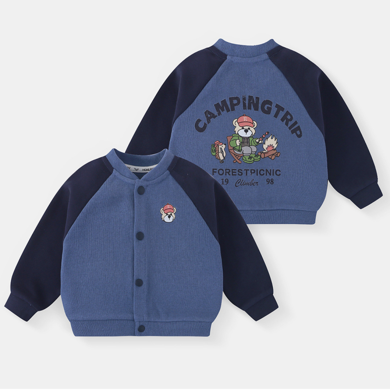 Jachetă pentru copii de baseball cu imprimeu desen animat, stil coreean, toamnă, mâneci lungi