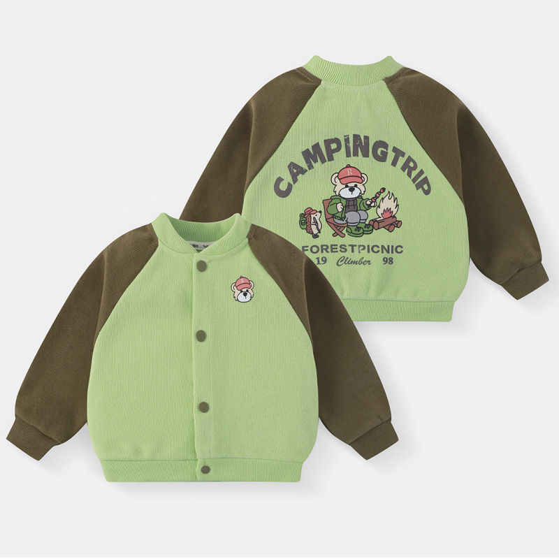 Jachetă pentru copii de baseball cu imprimeu desen animat, stil coreean, toamnă, mâneci lungi