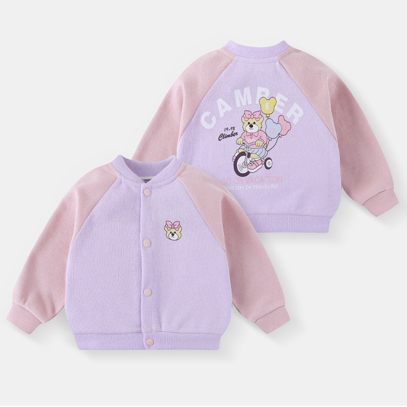 Jachetă pentru copii de baseball cu imprimeu desen animat, stil coreean, toamnă, mâneci lungi