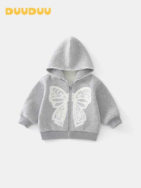 Cardigan cu fermoar pentru fetițe, mâneci lungi, guler tip sacou, exterior 71% bumbac + 29% poliester, căptușeală 95% poliester + 5% elastan, pentru copii 1–3 ani, toamnă 2025.