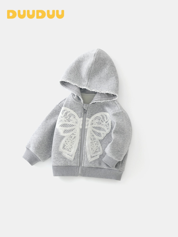 Cardigan cu fermoar pentru fetițe, mâneci lungi, guler tip sacou, exterior 71% bumbac + 29% poliester, căptușeală 95% poliester + 5% elastan, pentru copii 1–3 ani, toamnă 2025.