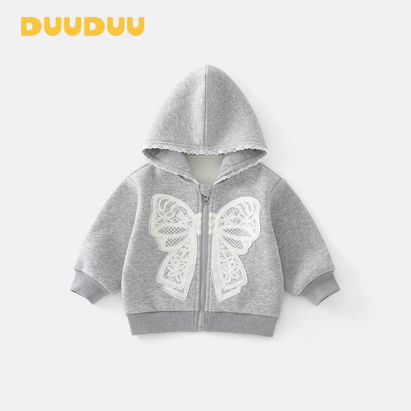 Cardigan cu fermoar pentru fetițe, mâneci lungi, guler tip sacou, exterior 71% bumbac + 29% poliester, căptușeală 95% poliester + 5% elastan, pentru copii 1–3 ani, toamnă 2025.