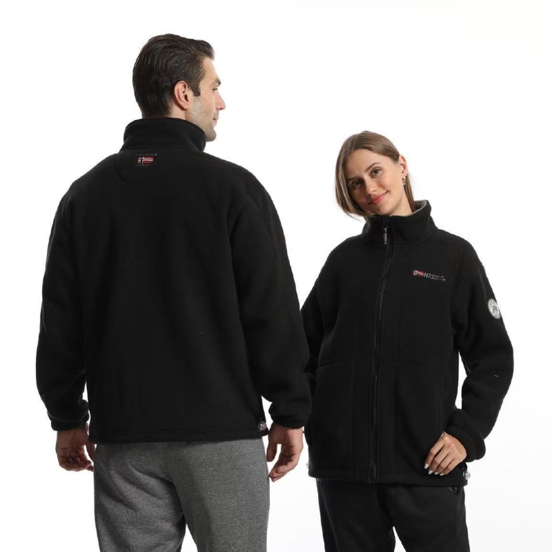 Muška jakna s fleec podstavom, otporna na vjetar, debela, stojeći ovratnik, zatvarač