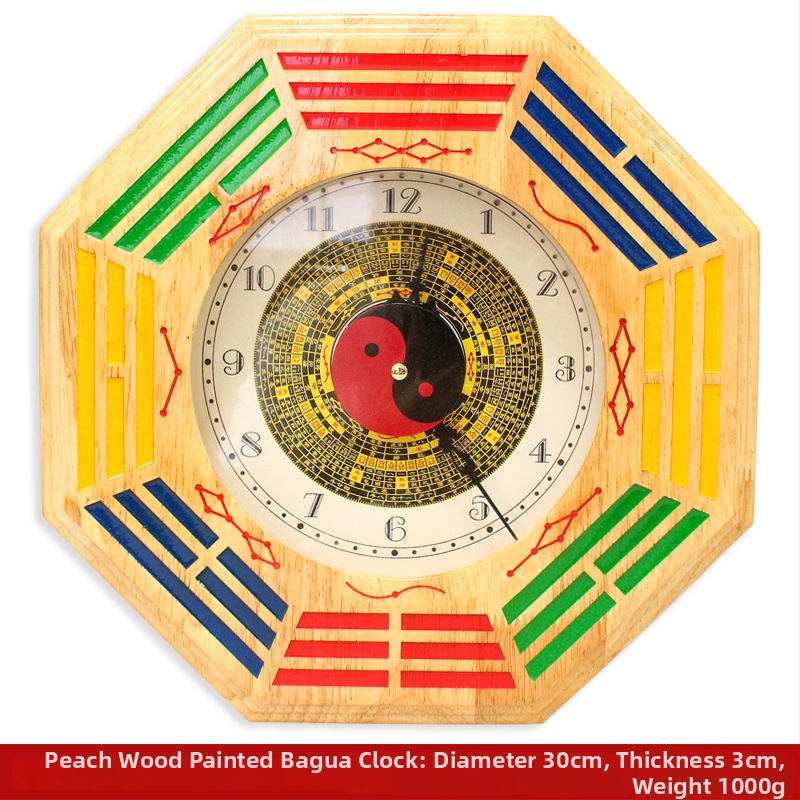 Medinis sieninis laikrodis su keturių metų laikų motyvu, tradicinis liaudies dizainas, 600 g, Xuanyi