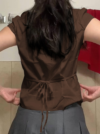 Риза-кардиган с копчета, дълъг ръкав, поло яка, тъкана материя, полиестер 95%+, японско-корейски ежедневен стил, Regular версия, Spring 2025