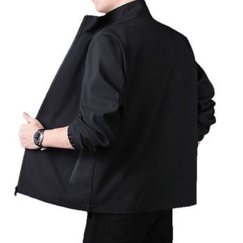 Muška jakna u korejskom stilu sa stojećim ovratnikom, zipom, opuštenog kroja