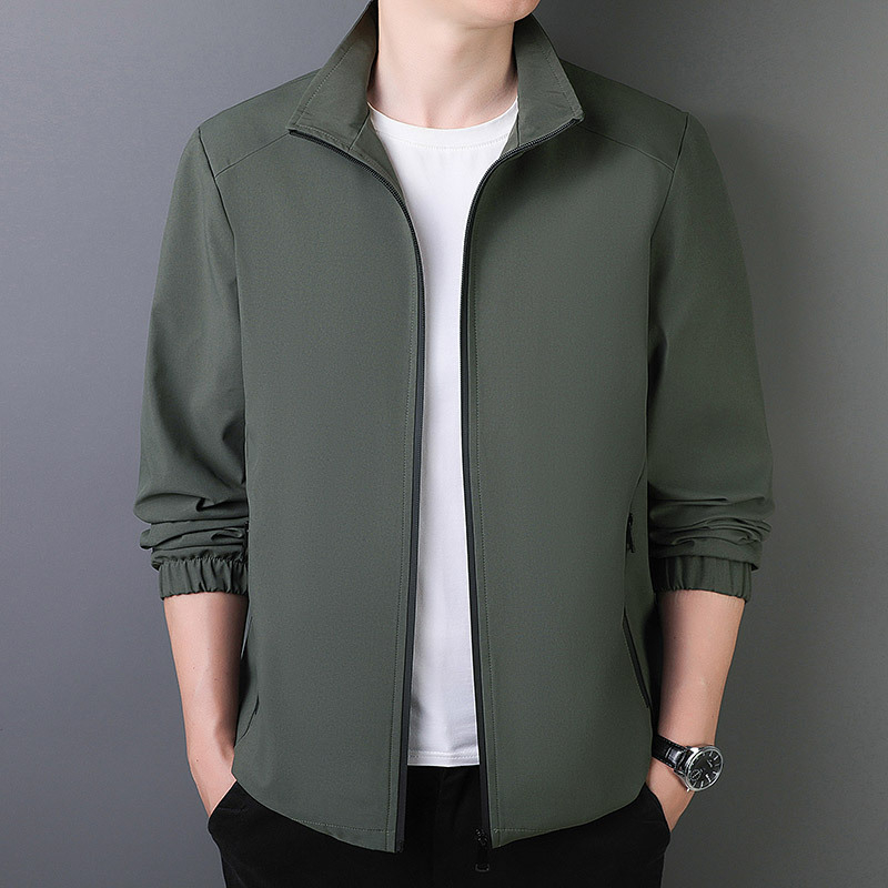 Muška jakna u korejskom stilu sa stojećim ovratnikom, zipom, opuštenog kroja