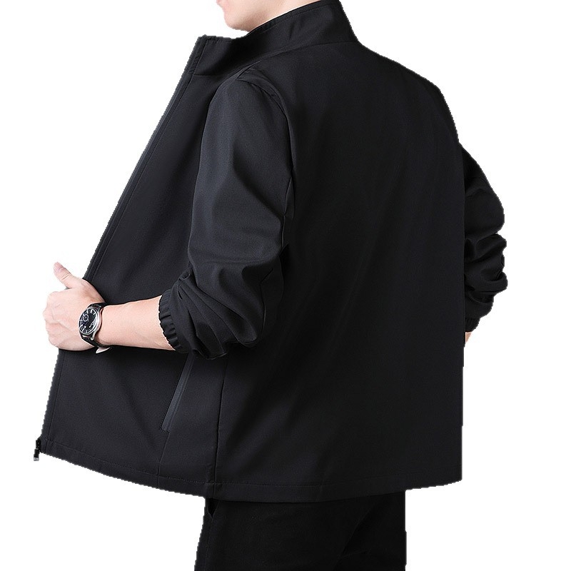 Muška jakna u korejskom stilu sa stojećim ovratnikom, zipom, opuštenog kroja